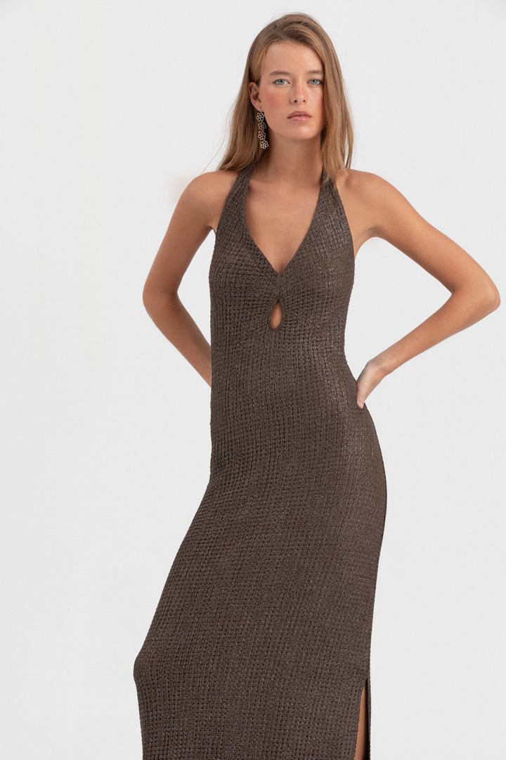 VESTIDO TEXTURA HALTER