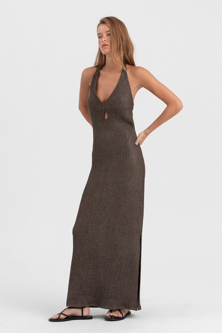 VESTIDO TEXTURA HALTER