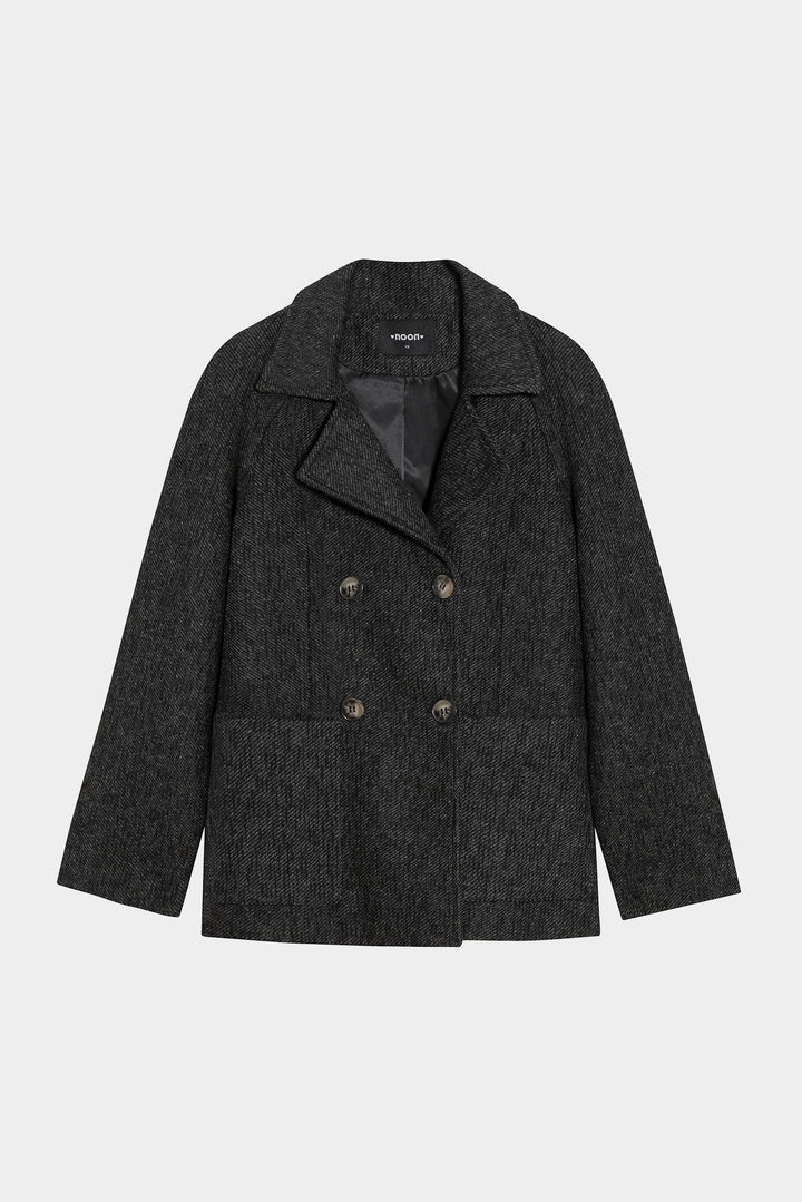 SHORT DOUBLE-BREATHED MARBLE COAT