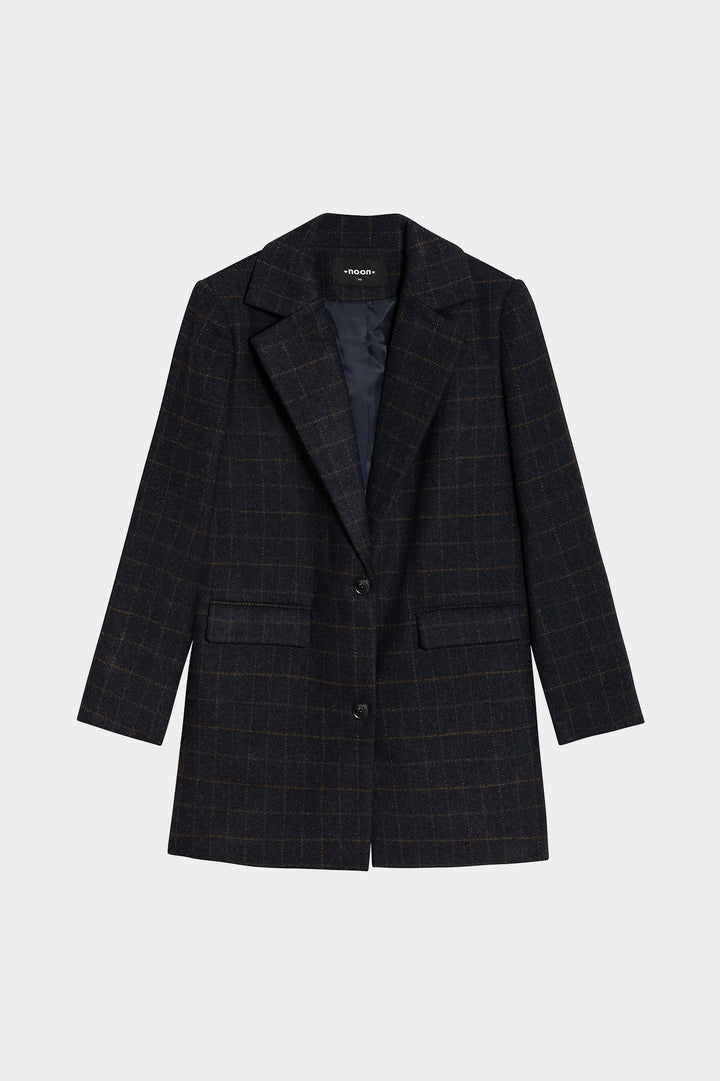 PLAID COAT WITH WOOL
