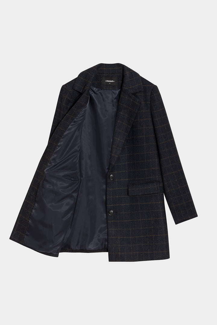 PLAID COAT WITH WOOL