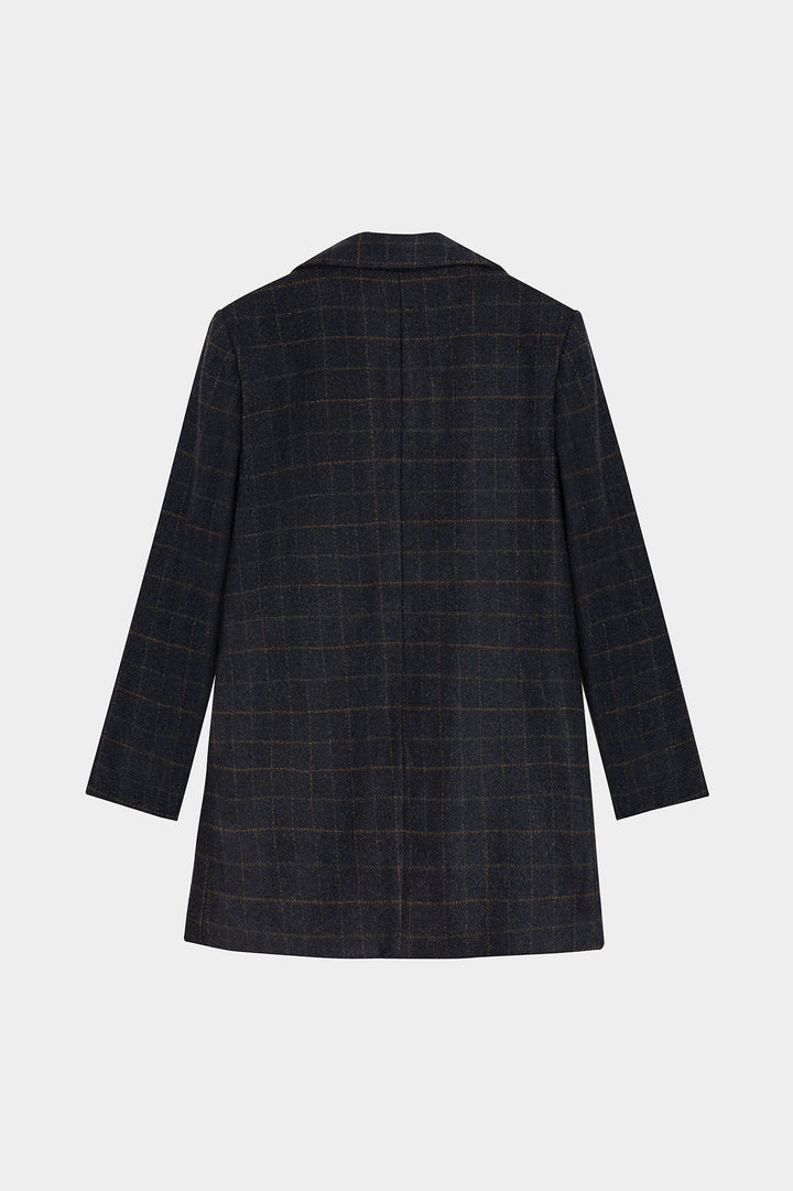 PLAID COAT WITH WOOL