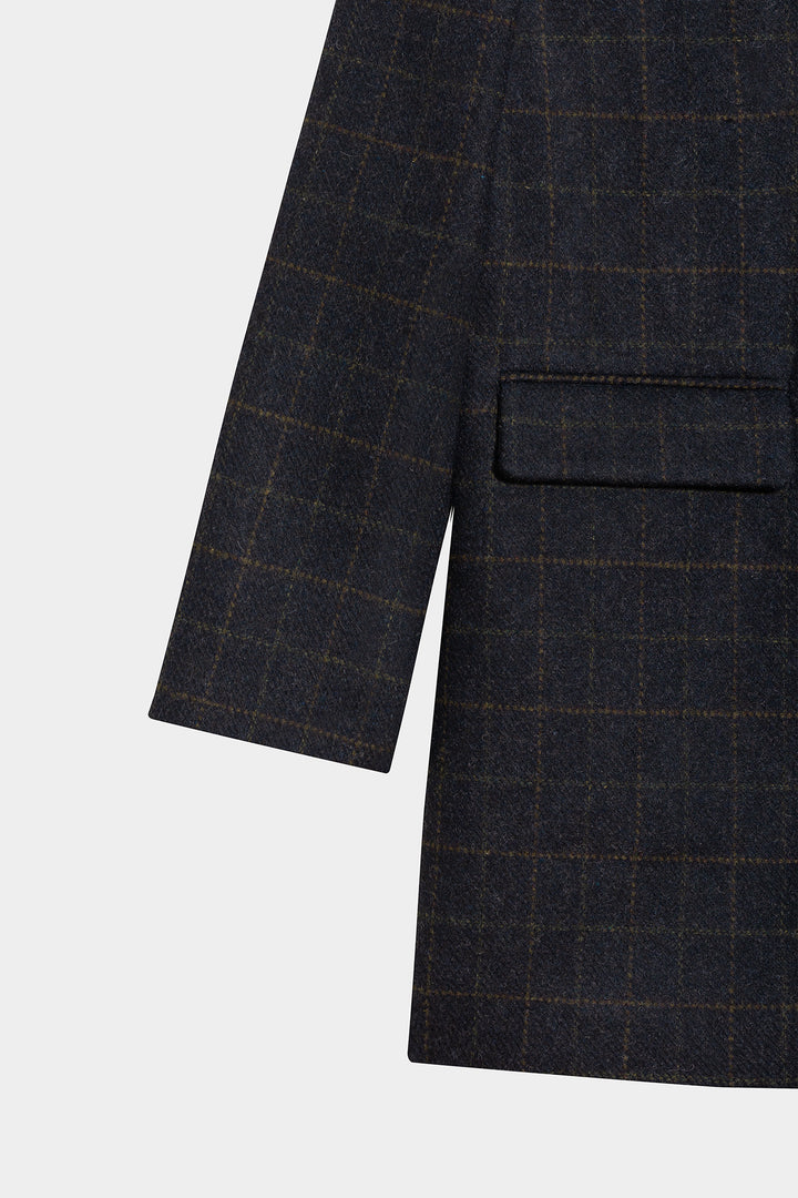 PLAID COAT WITH WOOL