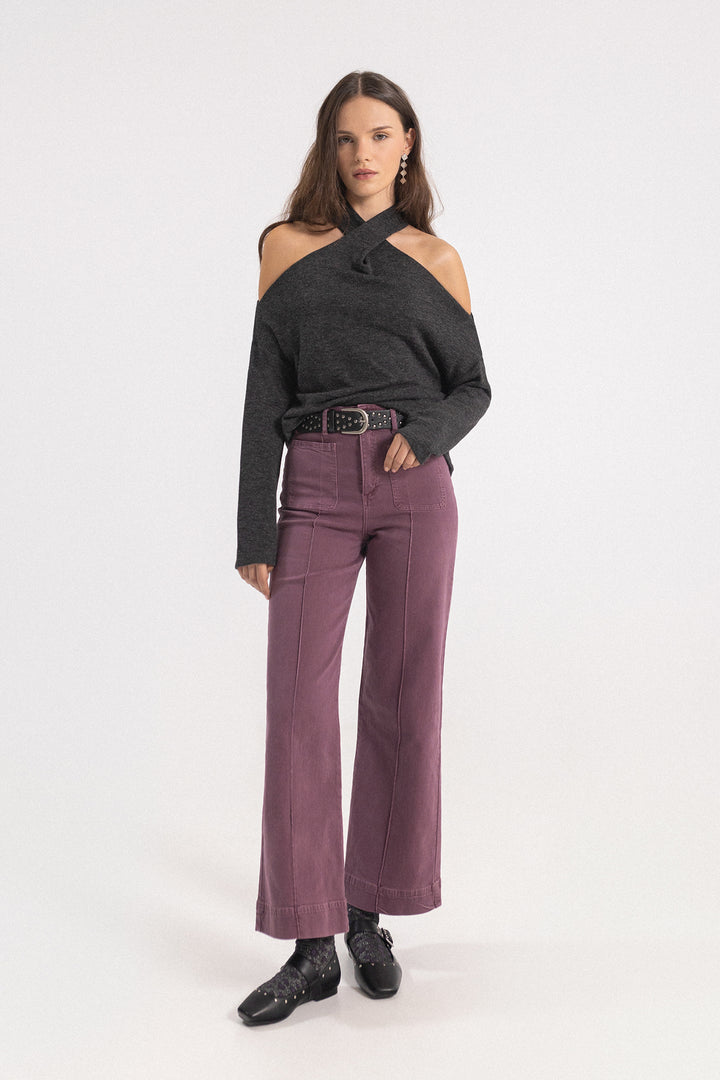 BASIC CULOTTE JEANS WITH SEAMS