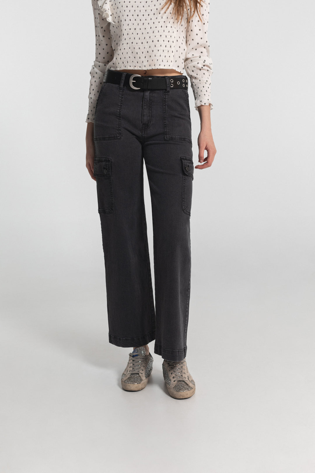 JEANS CULOTTE CARGO DENIM