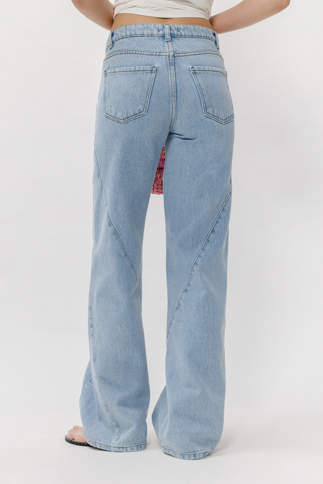 LOW RISE FLARED DENIM JEANS