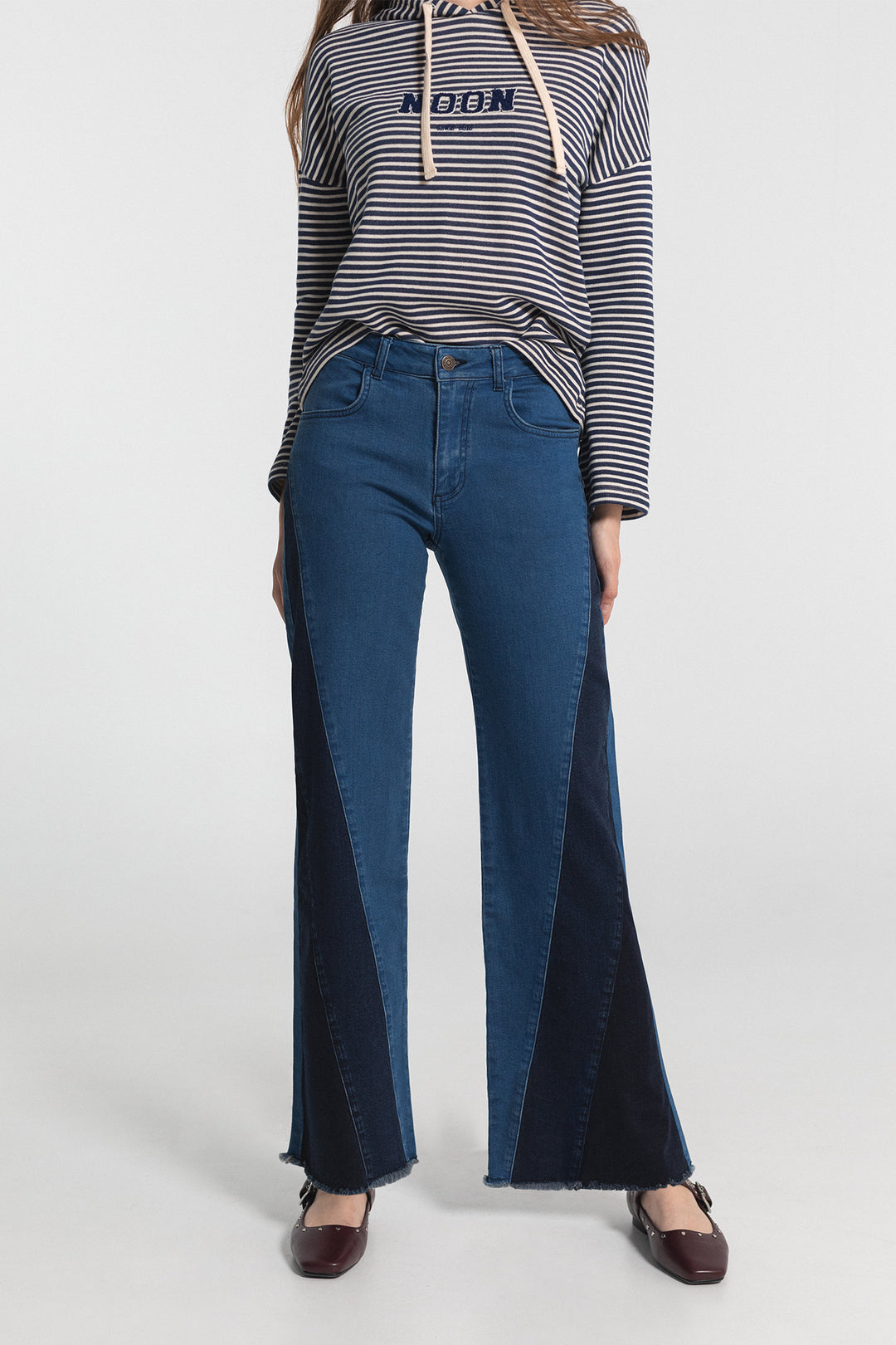 JEANS TRICOLOR WIDELEG