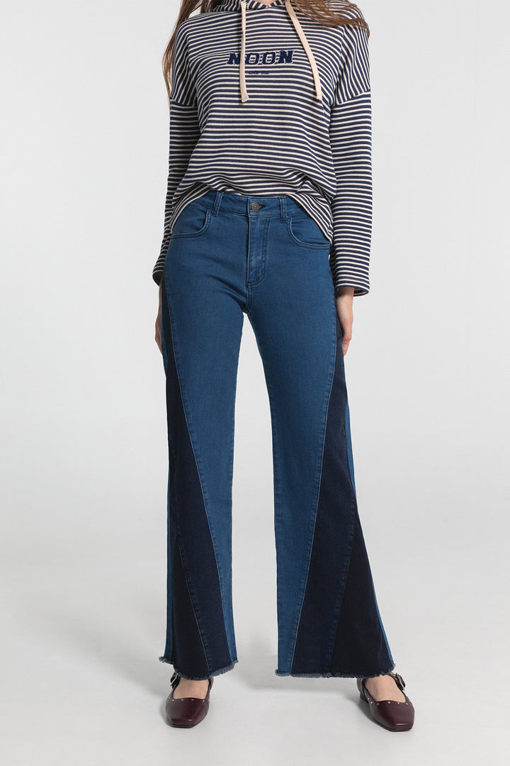 JEANS WIDELEG TRICOLOR