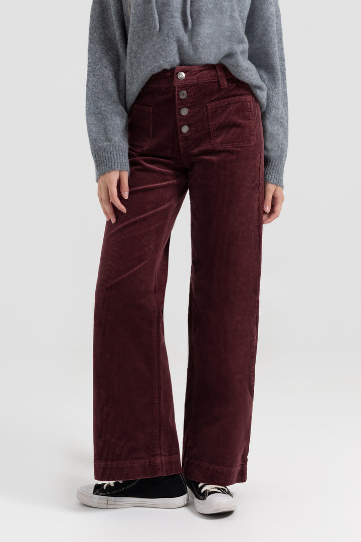 BASIC CULOTTE PANTS WITH CORDUROY POCKETS