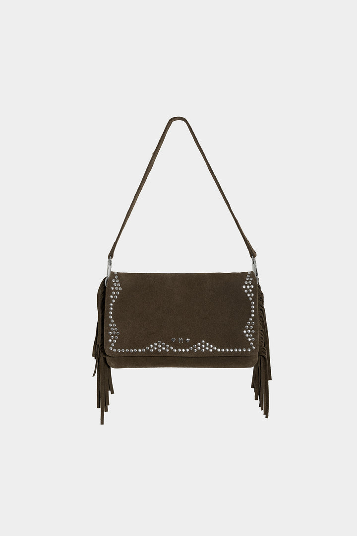 Studded Fringe Crossbody Bag