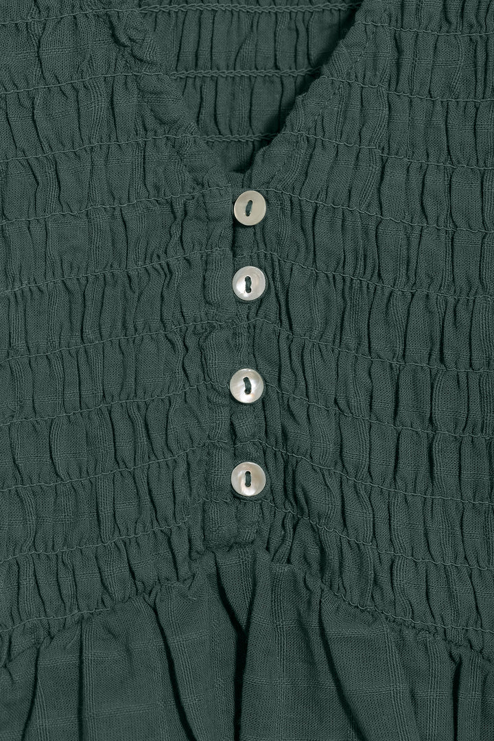 Gathered cotton blouse