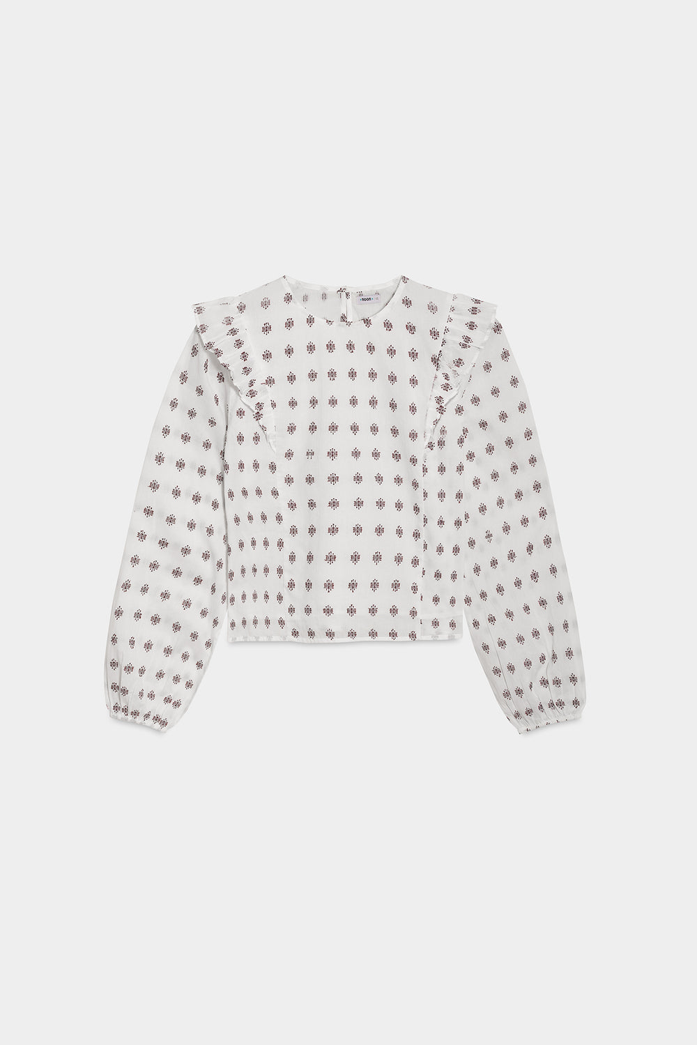 EMBROIDERED BLOUSE WITH RUFFLES