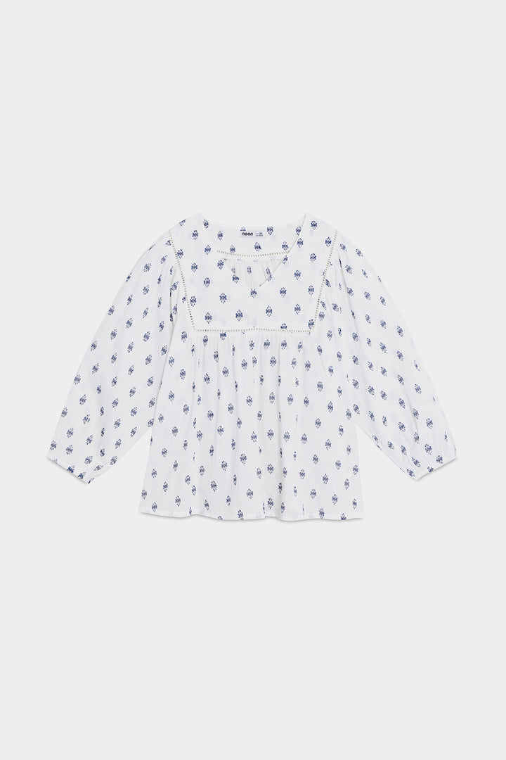 EMBROIDERED YOKE BLOUSE