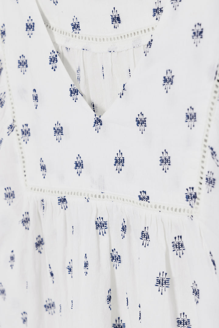 EMBROIDERED YOKE BLOUSE