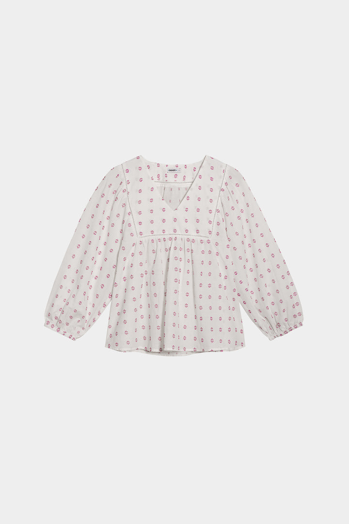 EMBROIDERED YOKE BLOUSE