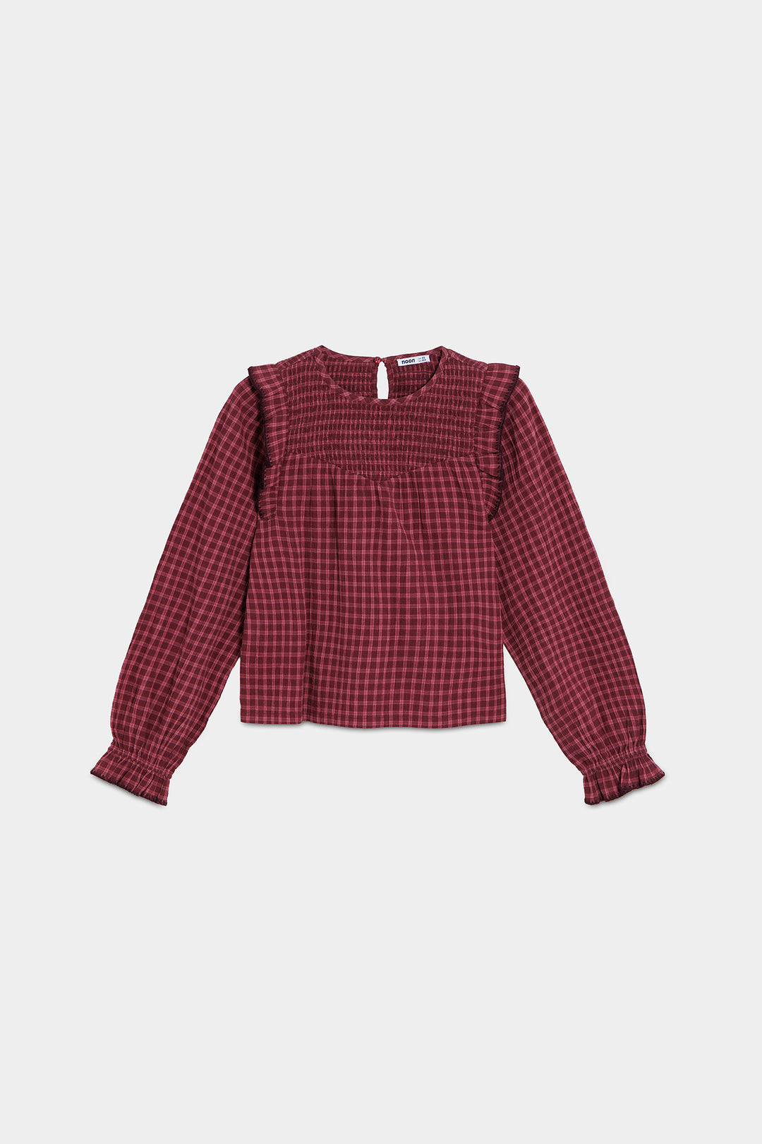 BLUSA CUADROS VOLANTES