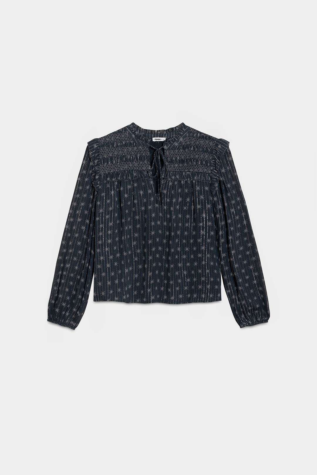 PRINTED BLOUSE WITH GATHERINGS