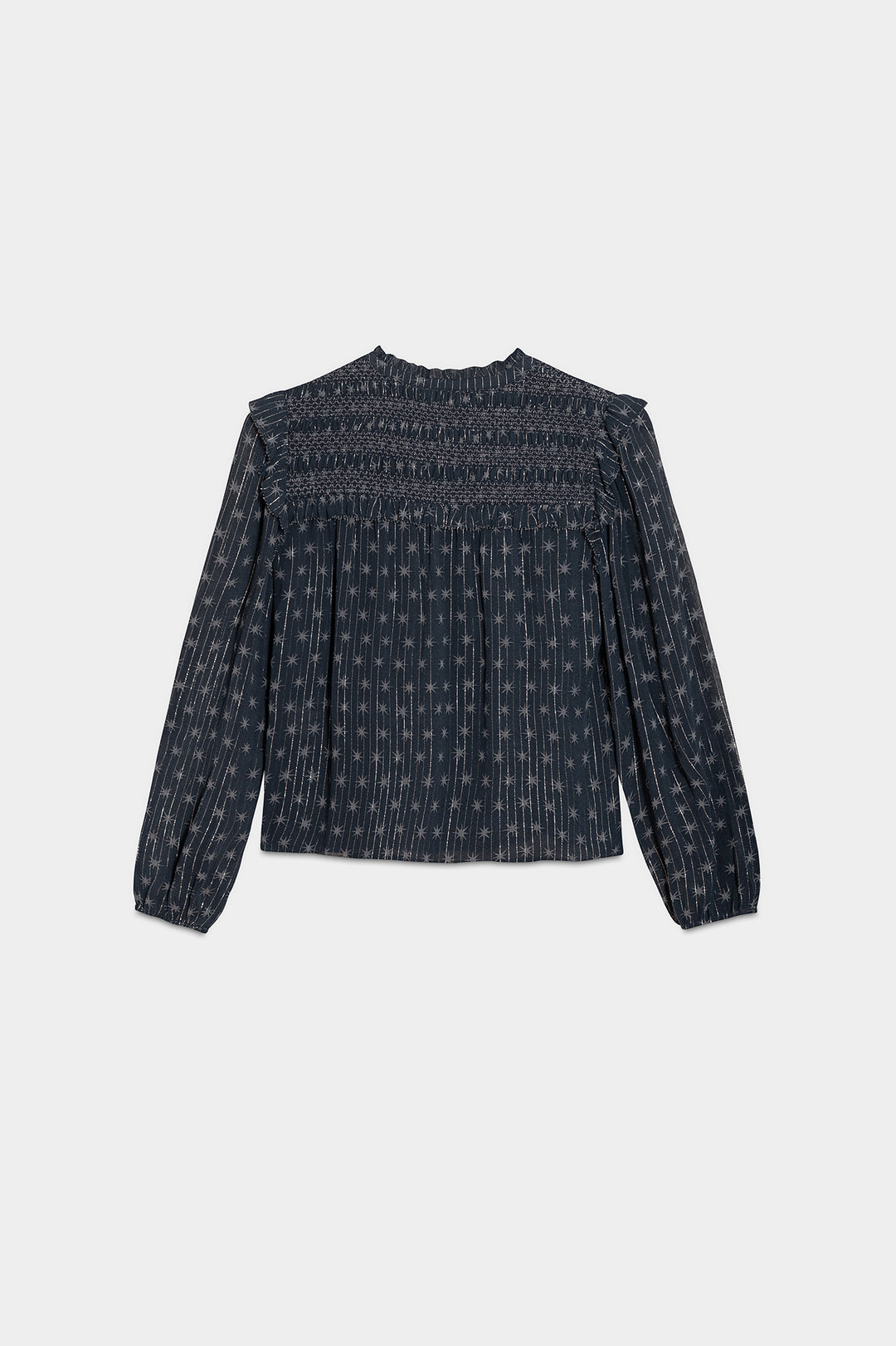 Blusa estampada com franzidos