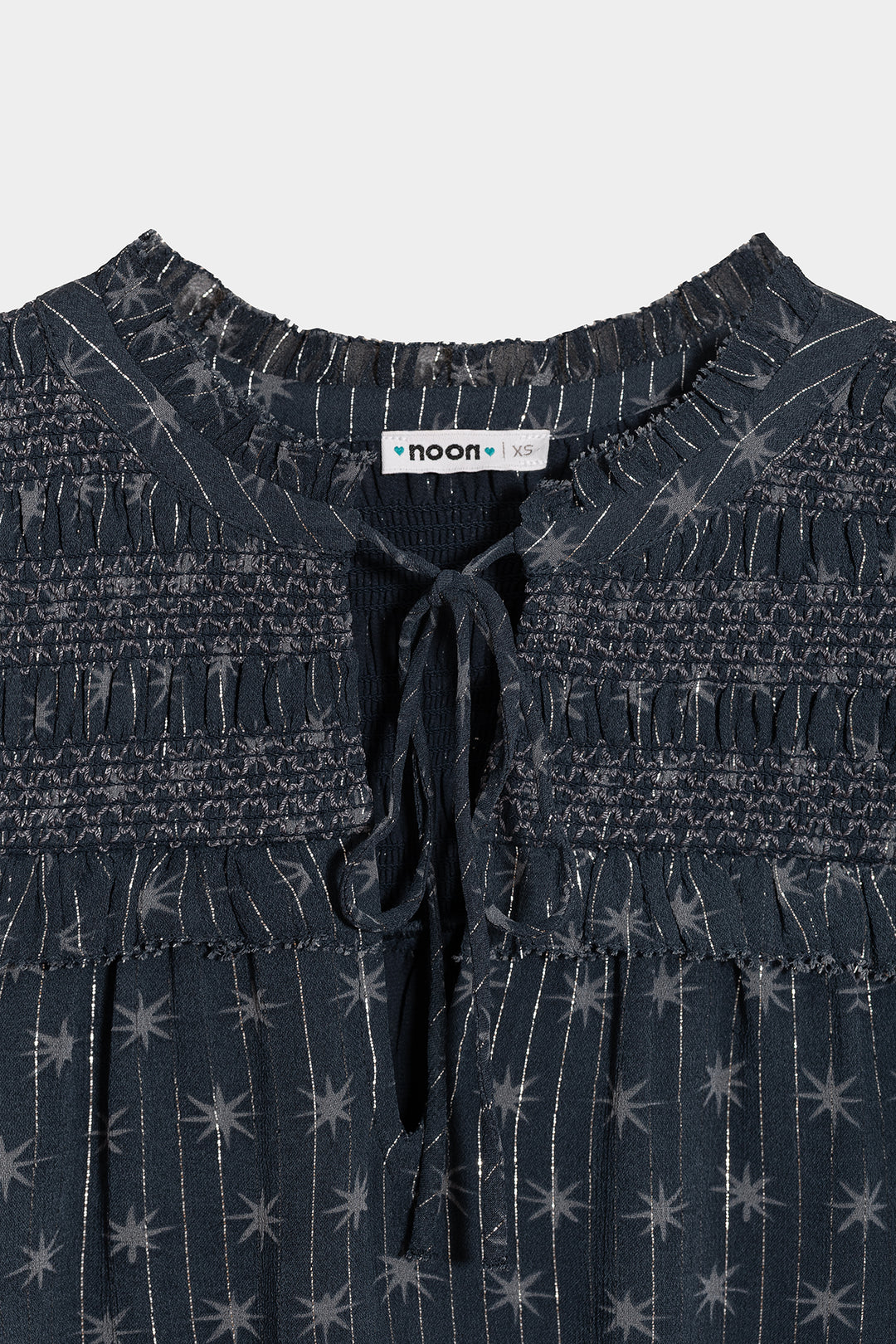 Blusa estampada com franzidos