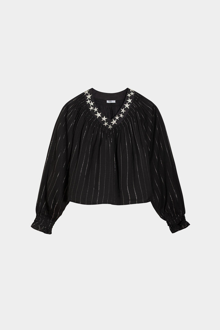 BLOUSE WITH EMBROIDERED STARS