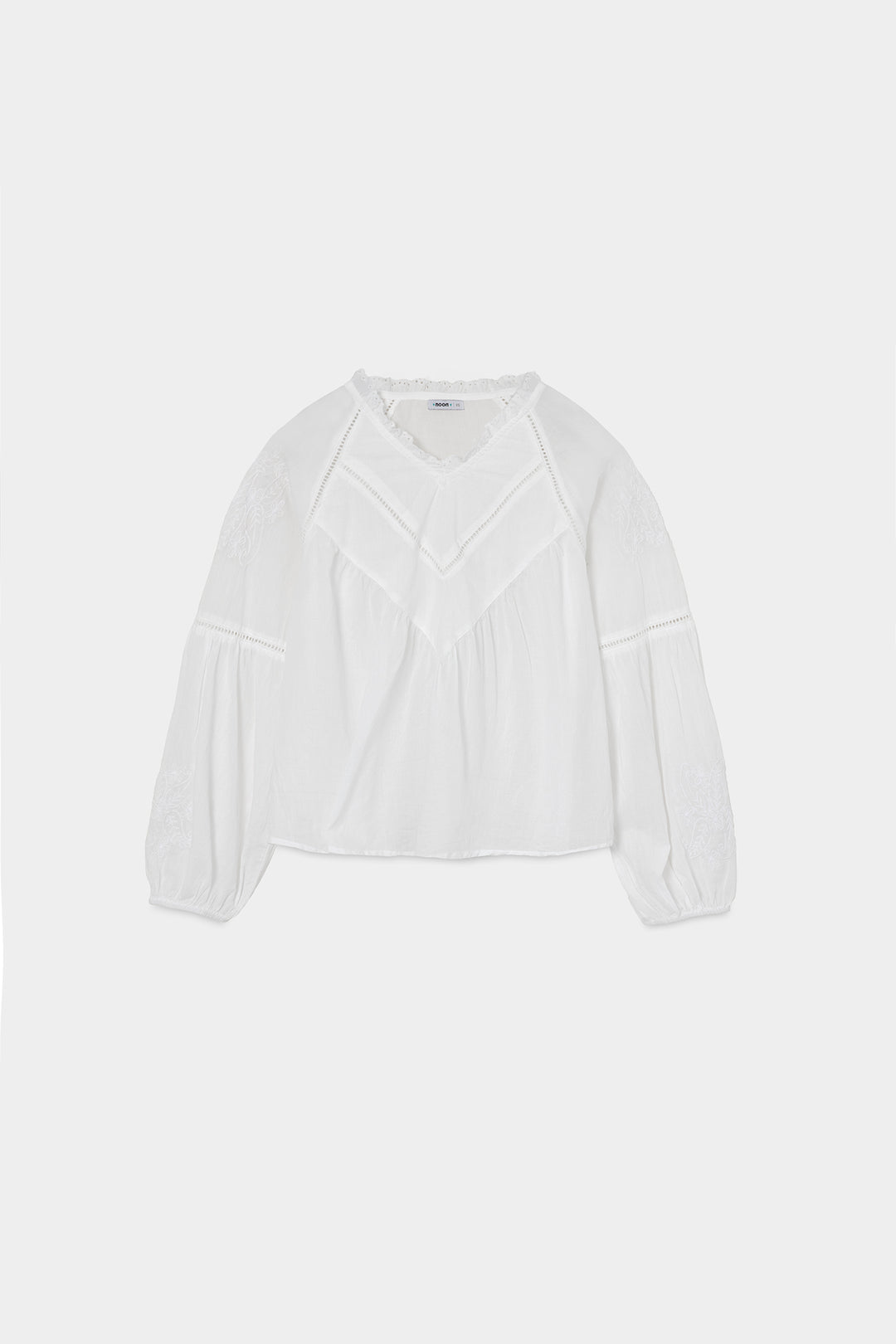 BLUSA FLUIDA MANGAS BORDADAS