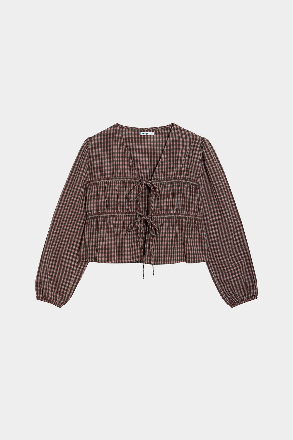 Gathered blouse with bows