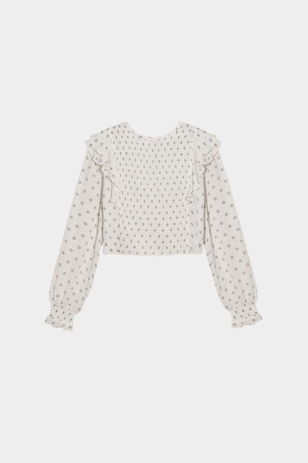 PRINTED GATHERED BLOUSE