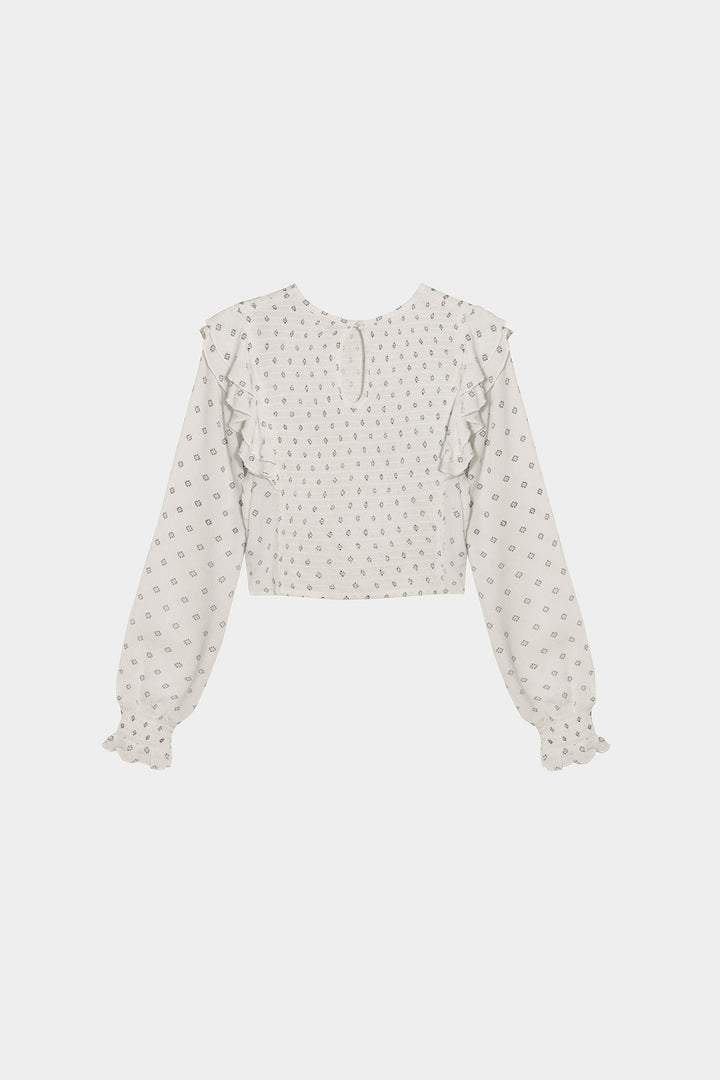 PRINTED GATHERED BLOUSE