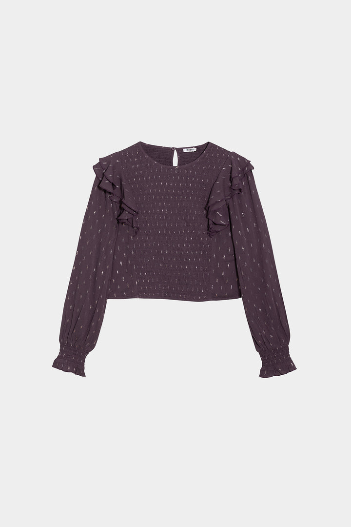 Gathered Lurex Blouse