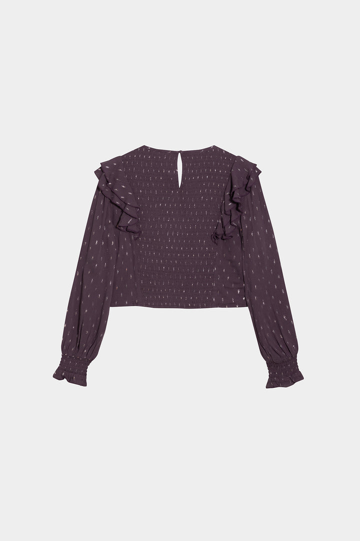 Gathered Lurex Blouse