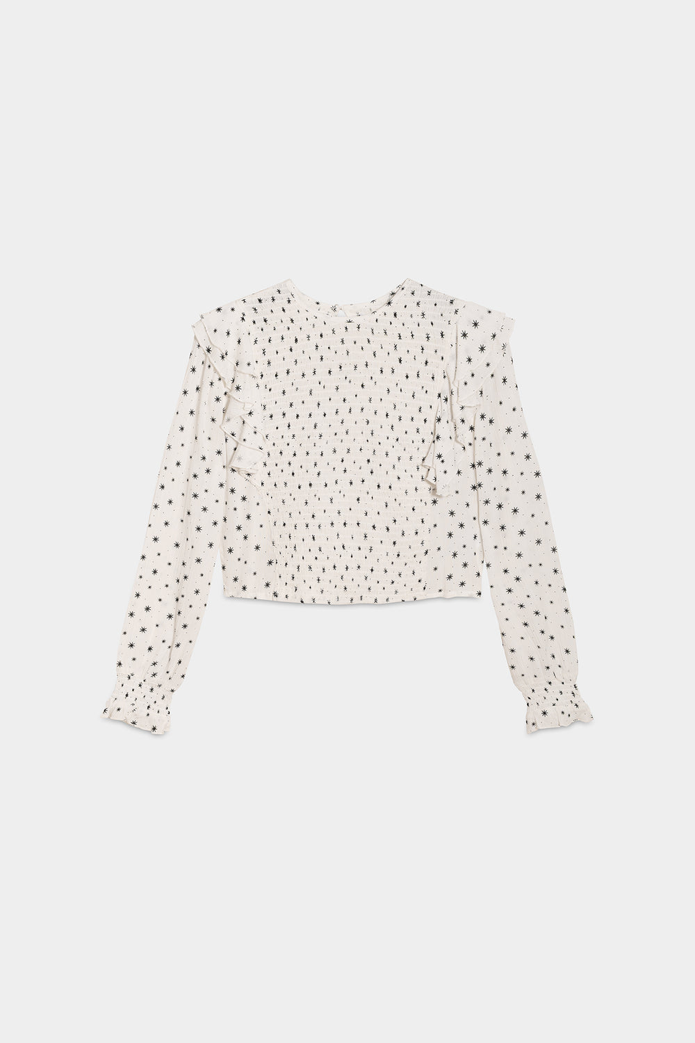 RUFFLED GATHERED BLOUSE