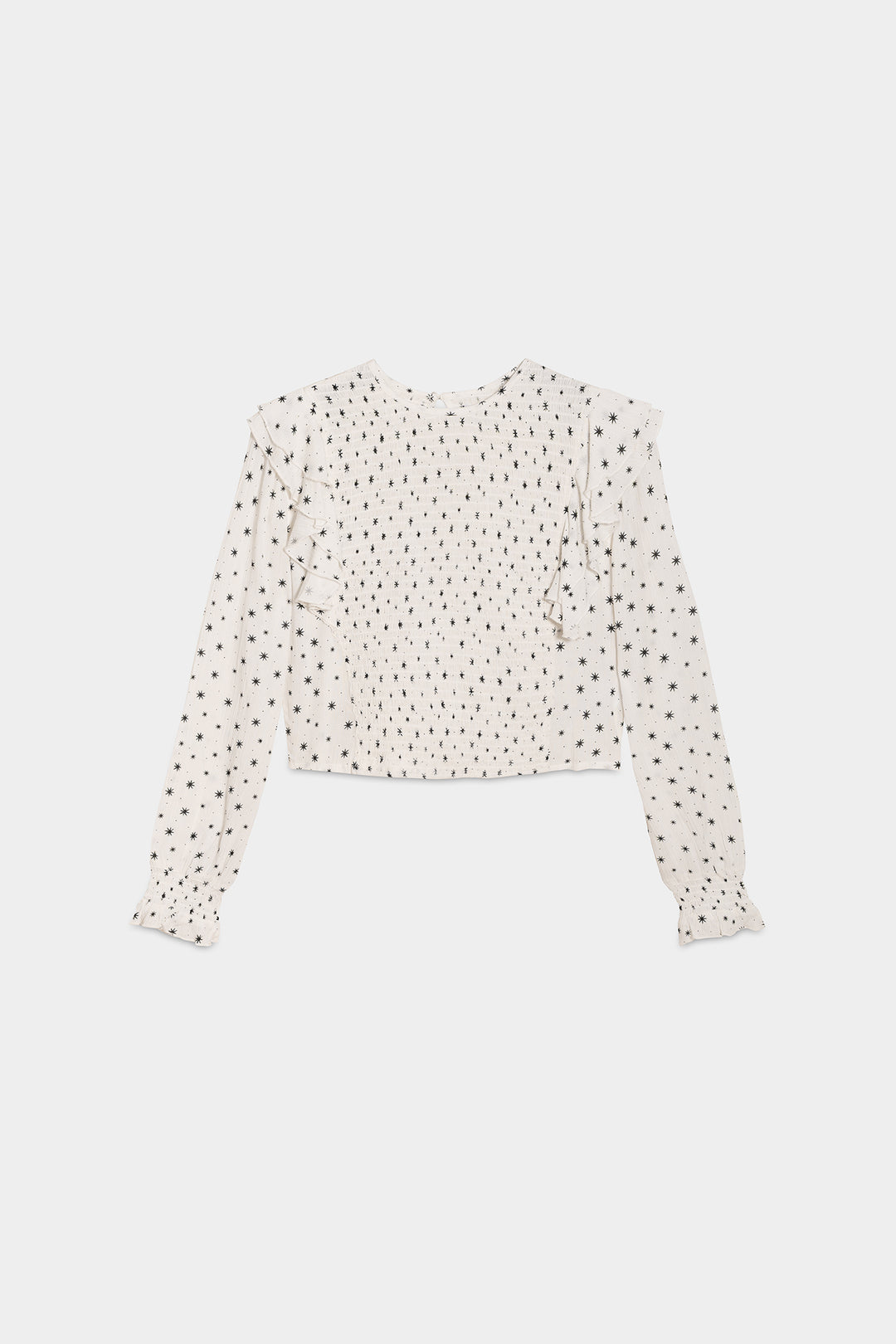 RUFFLED GATHERED BLOUSE