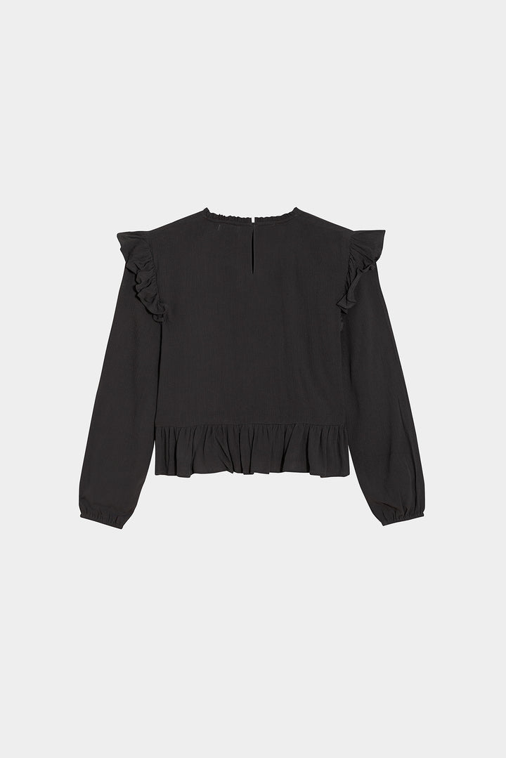 RUFFLED BLOUSE WITH DETAILS