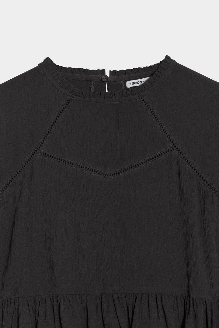 RUFFLED BLOUSE WITH DETAILS