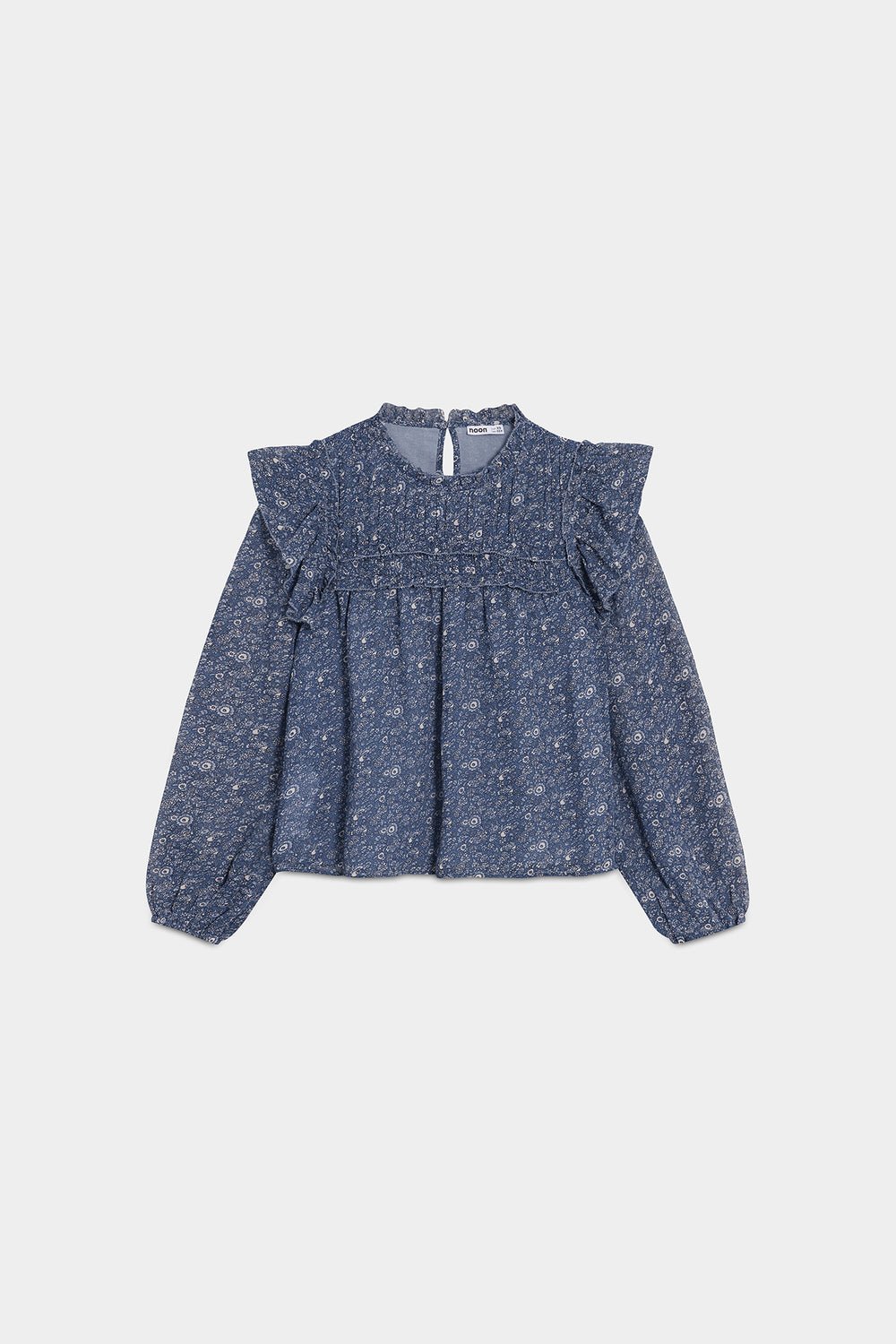 BLUSA VOLANTES ESTAMPADA