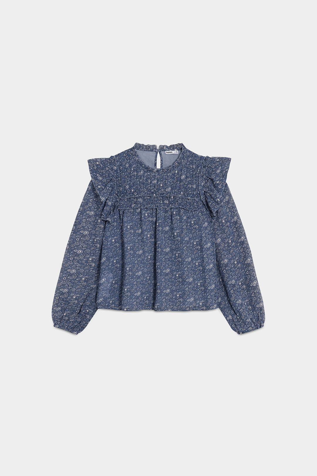 BLUSA VOLANTES ESTAMPADA