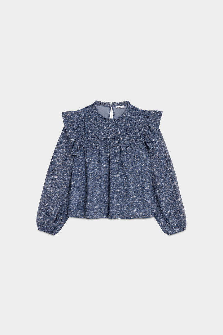 BLUSA VOLANTES ESTAMPADA
