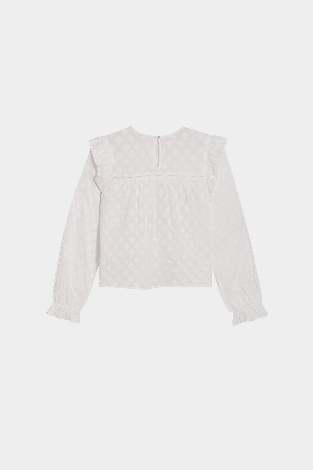 STRUCTURED RUFFLE BLOUSE
