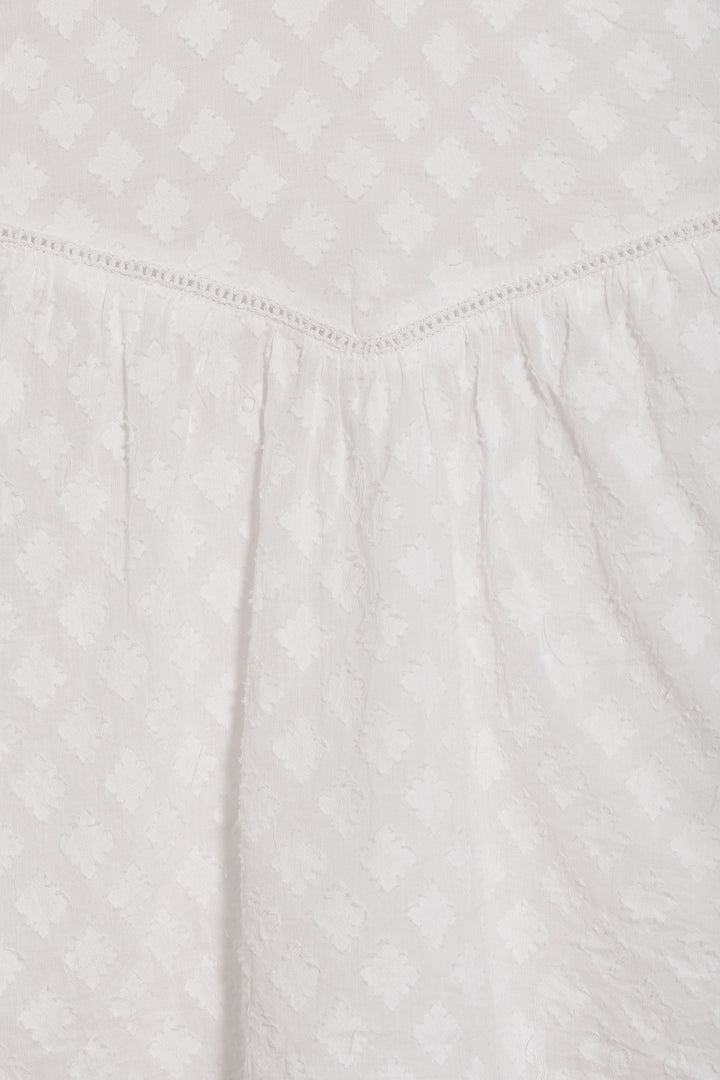 STRUCTURED RUFFLE BLOUSE