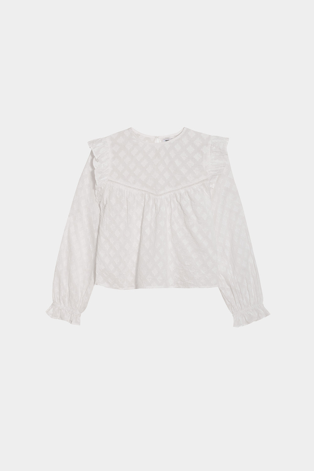 STRUCTURED RUFFLE BLOUSE