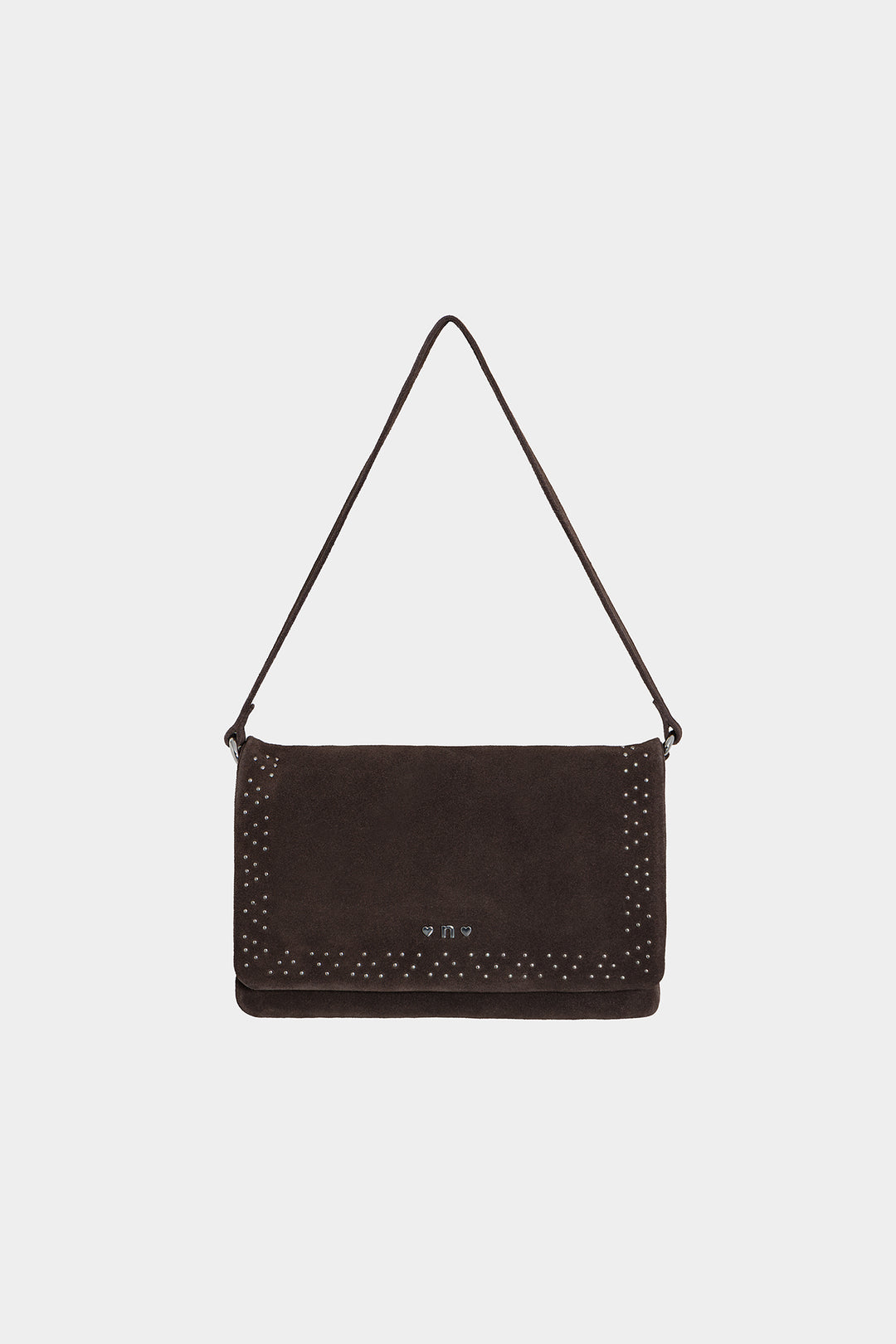 STUDDED LEATHER SHOULDER BAG