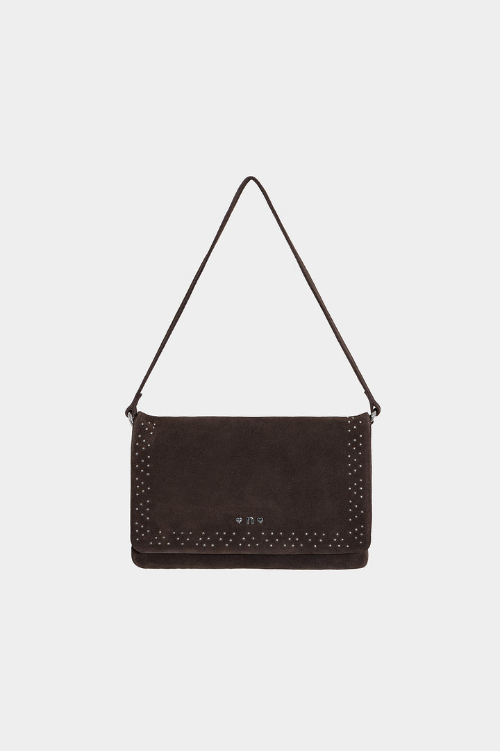 STUDDED LEATHER SHOULDER BAG