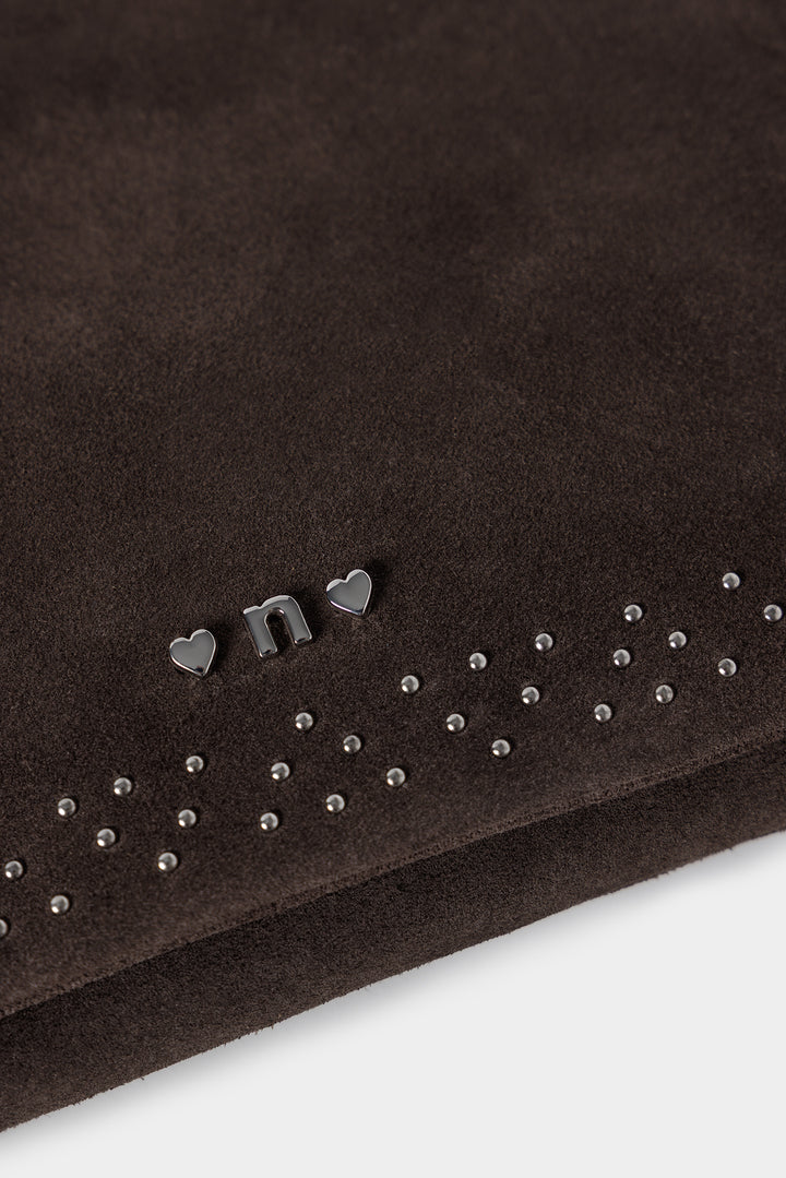 STUDDED LEATHER SHOULDER BAG