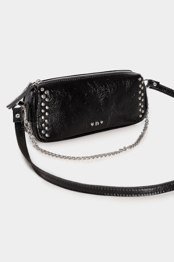 LEATHER SHOULDER BAG WITH STUDS