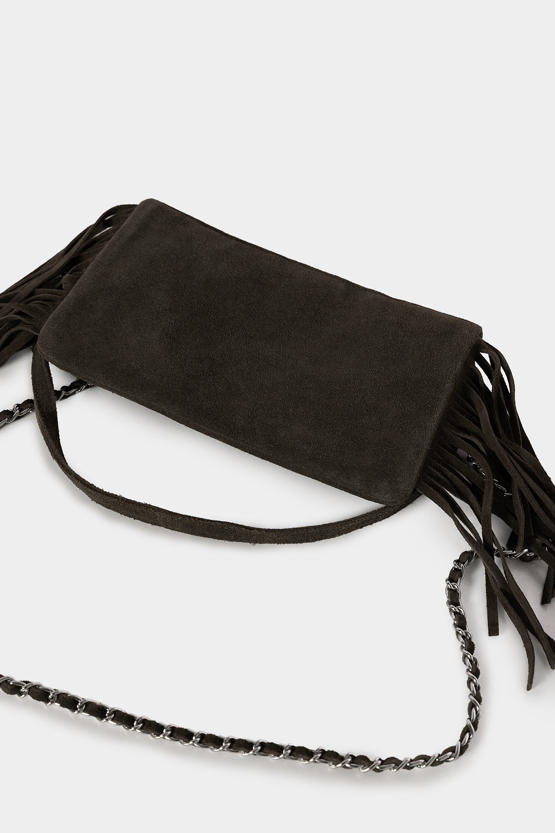 STUDDED FRINGE SHOULDER BAG