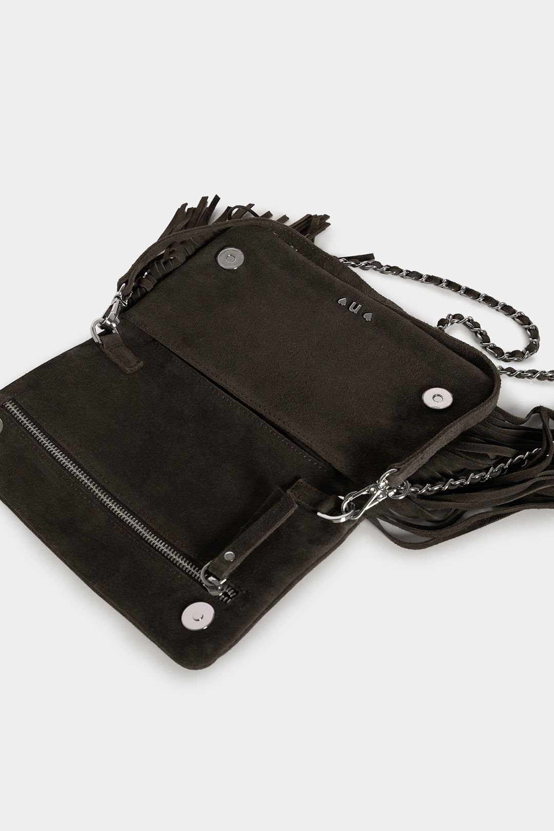 STUDDED FRINGE SHOULDER BAG