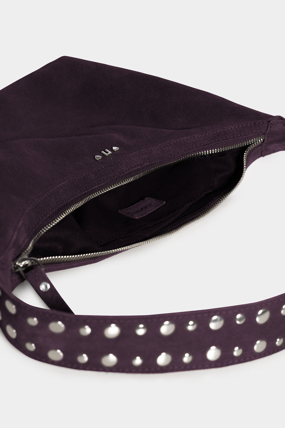 SUEDE STUDDED SHOULDER BAG