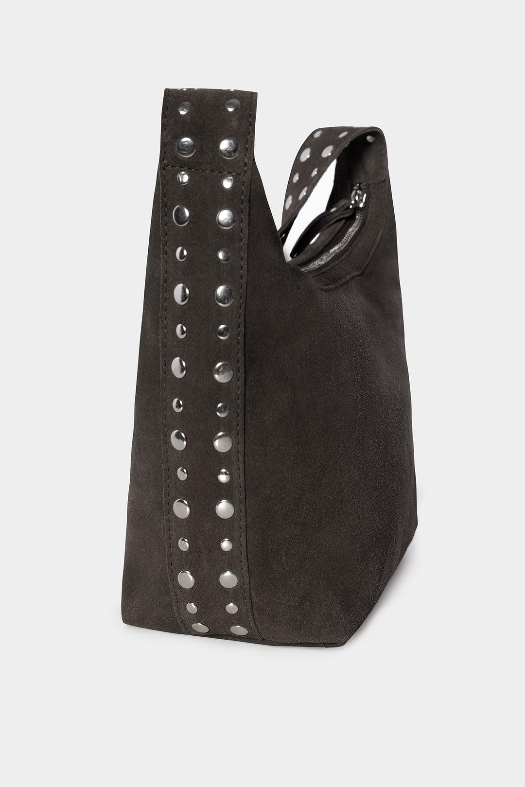 SUEDE STUDDED SHOULDER BAG