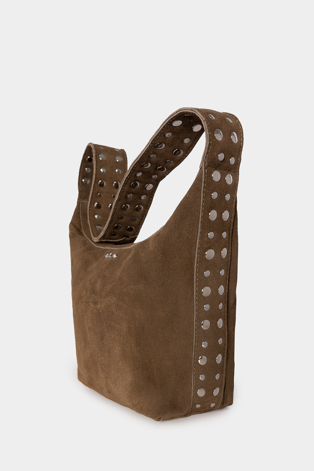 BOLSA DE OMBRO COM TACINHAS DE CAMURÇA