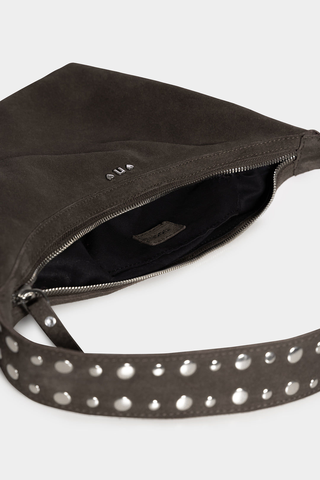 SUEDE STUDDED SHOULDER BAG